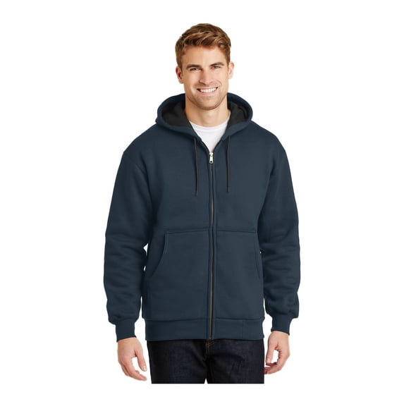 CornerStone Unisex Heavyweight Full Zip Hooded Sweatshirt with Thermal Lining | Zip Hoodie for Men & Women, Adjustable Hood