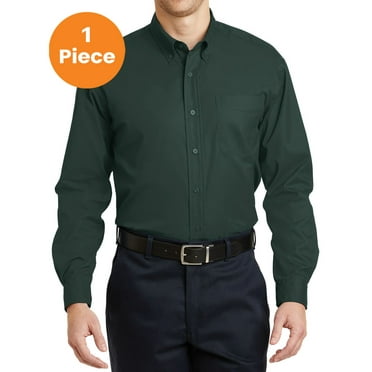 CornerStone Men’s Long Sleeve SuperPro Twill Shirt. SP17., Dark Green, 2XL, Mens Work Shirts