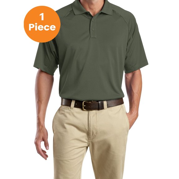 CornerStone Men’s Select Snag-Proof Tactical Polo. CS410., Tactical Green, L, Mens Polo Shirts