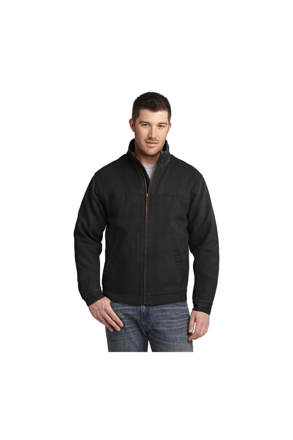 Unisex Washed Duck Cloth Flannel-Lined Work Jacket | Insulated Zip Up Outwear for Men & Women with 3 Pockets