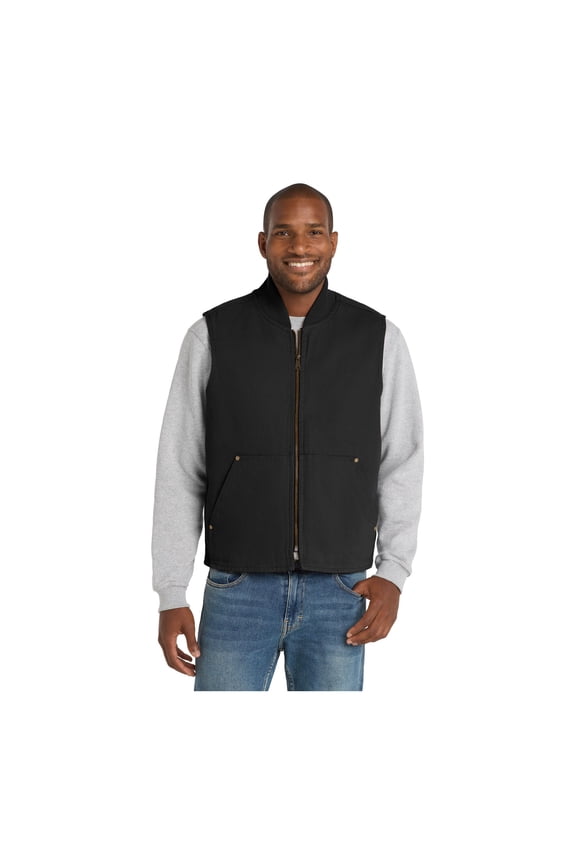Unisex Washed Duck Cloth Vest | Zip Up Insulated Outerwear for Men & Women