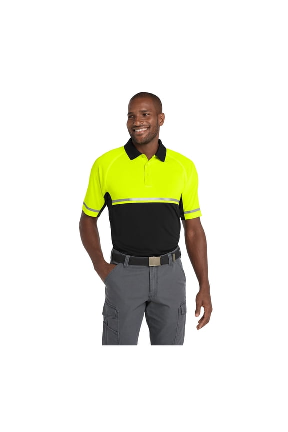 Unisex Select Lightweight Snag-Proof Enhanced Visibility Polo | Short Sleeve Reflective Work Shirt for Men & Women, Tactical Collared Top with Pen Pocket & Mic Clip