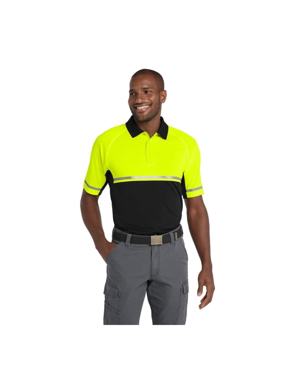Unisex Select Lightweight Snag-Proof Enhanced Visibility Polo | Short Sleeve Reflective Work Shirt for Men & Women, Tactical Collared Top with Pen Pocket & Mic Clip