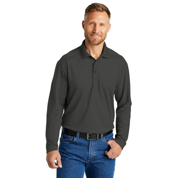 CornerStone Select Lightweight Snag-Proof Long Sleeve Polo CS418LS - XS Charcoal