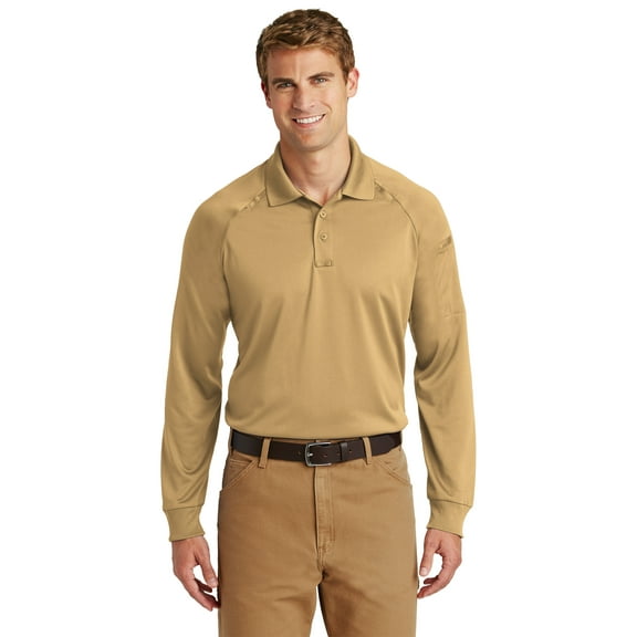 CornerStone Select Long Sleeve Snag Proof Tactical Polo-XS (Tan)