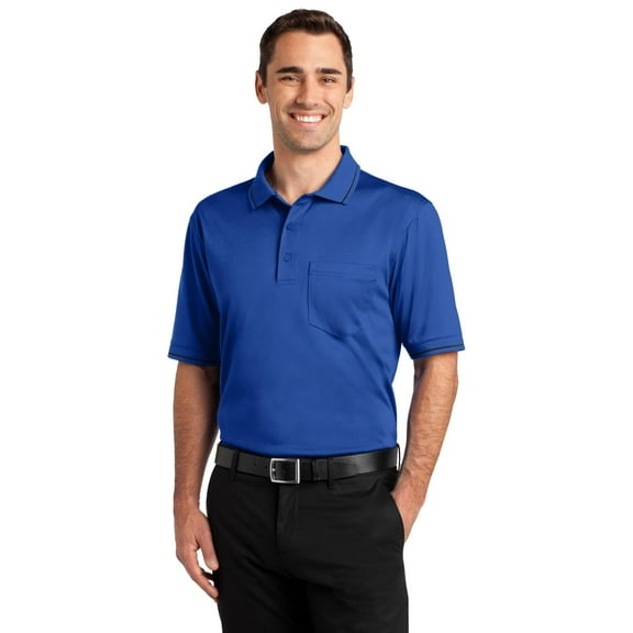 CornerStone Select Snag Proof Tipped Pocket Polo-XS (Royal/ Black)