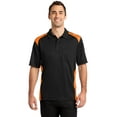thumbnail image 1 of CornerStone Select Snag Proof Two Way Colorblock Pocket Polo-M (Black/ Shock Orange), 1 of 2