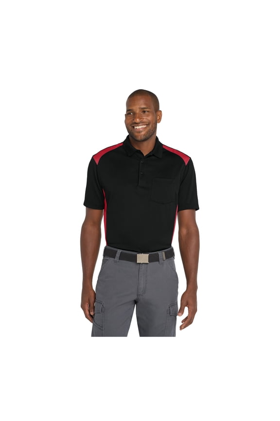 Unisex Select Snag-Proof Two Way Colorblock Pocket Polo | Collared Work Shirt for Men & Women, Casual Short Sleeve Top for Golf & Tennis