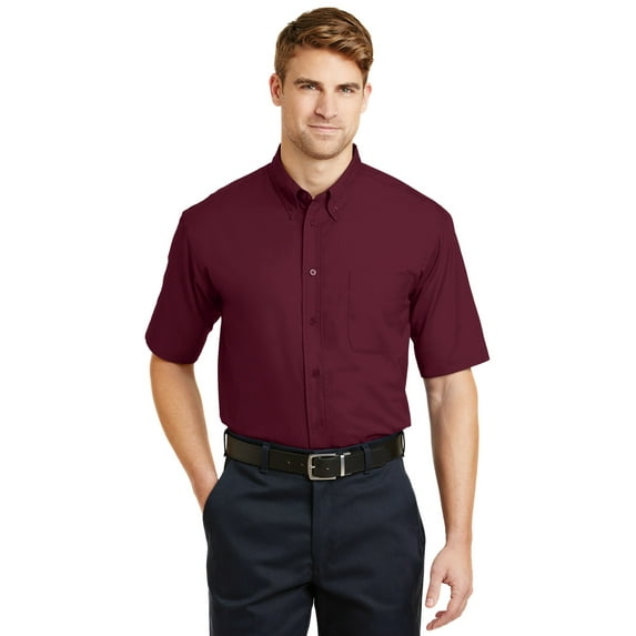 CornerStone Short Sleeve SuperPro Twill Shirt-4XL (Burgundy)