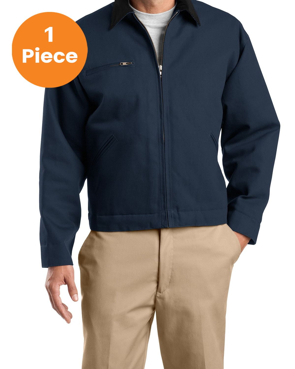 CornerStone TLJ763 Tall Duck Cloth Work Jacket, Navy/ Black, LT, Big ...