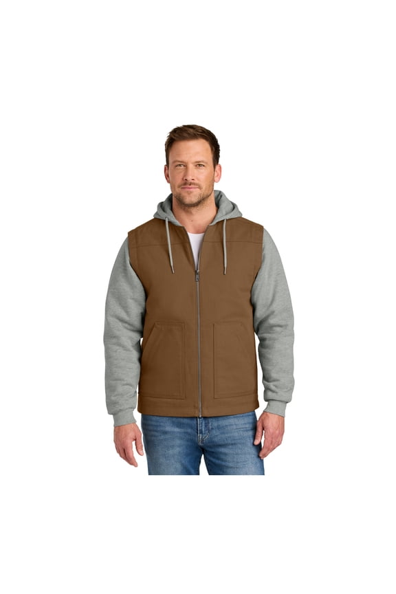 Unisex Duck Fleece Full-Zip Hooded Jacket | Insulated Winter Coat for Men & Women, Durable Stitching