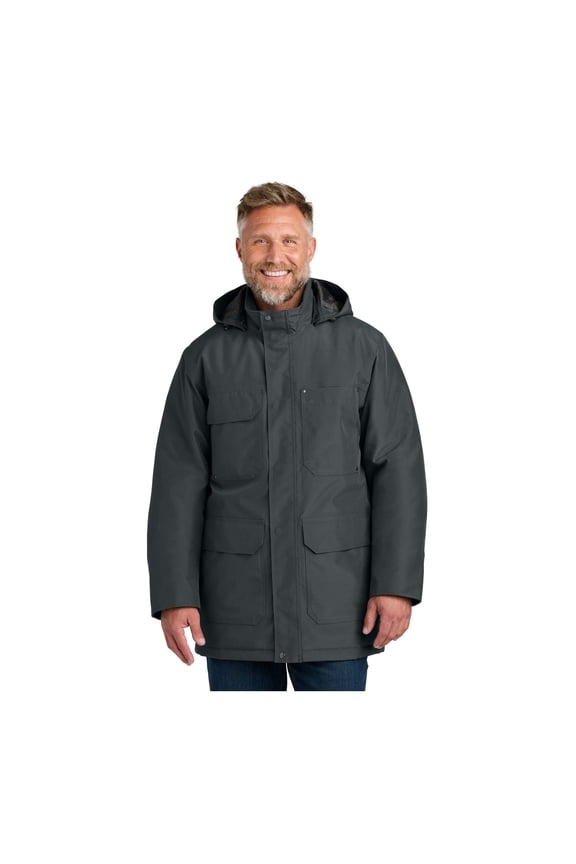 Unisex Elements Insulated Parka | Weather Resistant Winter Jacket for Men & Women with 4 Pockets & Snap Off Hood