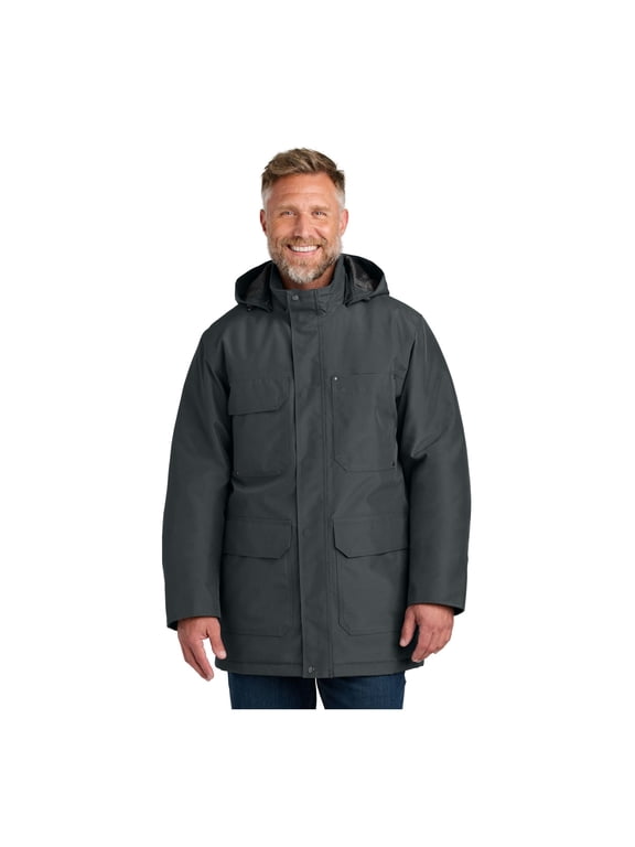 Unisex Elements Insulated Parka | Weather Resistant Winter Jacket for Men & Women with 4 Pockets & Snap Off Hood