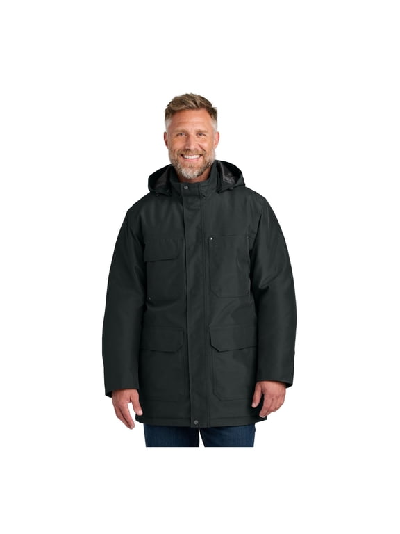 Unisex Elements Insulated Parka | Weather Resistant Winter Jacket for Men & Women with 4 Pockets & Snap Off Hood