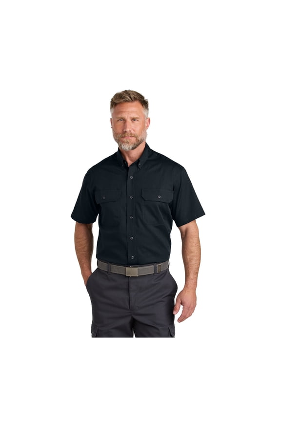 Unisex Short Sleeve Select Ripstop Shirt | Rugged Collared Work Polo for Men & Women, Stain Resistant Tactical Top with Pockets & Pen Slot