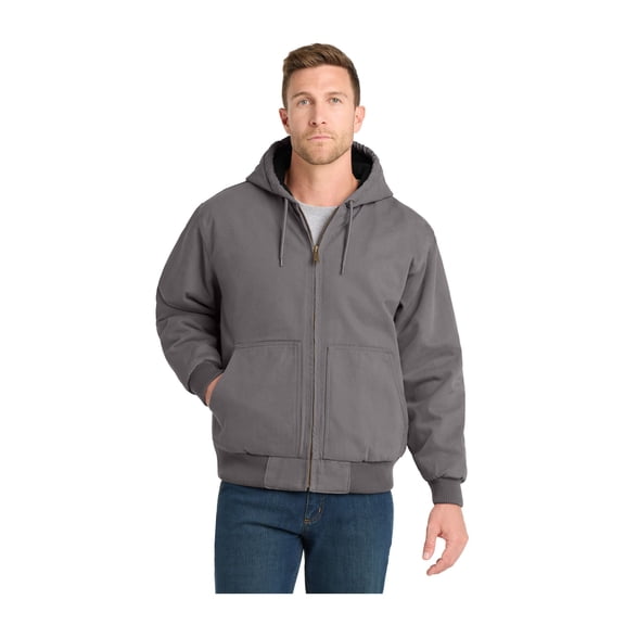 CornerStone Unisex Washed Duck Cloth Insulated Hooded Work Jacket | Warm Casual Work Hoodie for Men & Women, Adjustable Hood