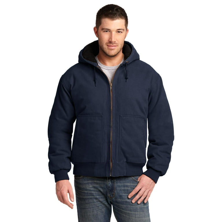 Cornerstone CSJ41 Washed Duck Cloth Insulated Hooded Work Jacket Navy 2XL