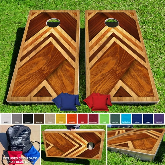 Cornerback Planks Pro Style Cornhole Bean Bag Toss Game 24x48 with 8 Regulation 16oz Bags