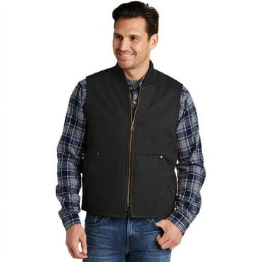 Cornerstone 1189894 Washed Duck Cloth Men Vest, Black - Large