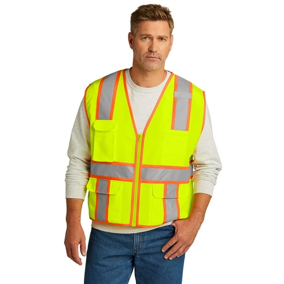 Cornerstone Ansi 107 Class 2 Surveyor Zippered Two-Tone Vest