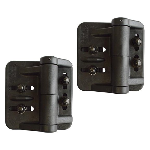 Cornerstone Black Nylon Polymer Medium Size Multi Adjustable Hinges | Fasteners Included | 2 Hinges Included | CH200F-SD-BK