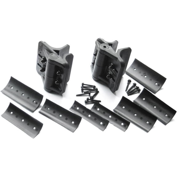 Cornerstone Black Nylon Polymer Self-Closing Adjustable Hinges for Round Posts | Fasteners Included | 2 Hinges Included | CH200FR-BK