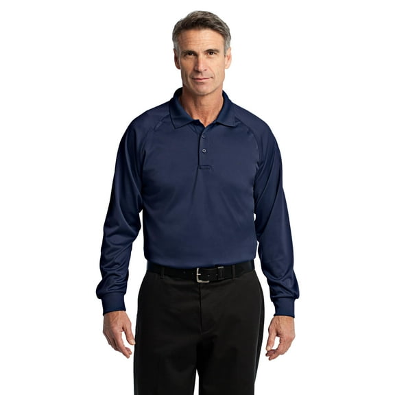 Cornerstone CS410LS Select Long Sleeve Snag-Proof Tactical Polo T-Shirt&#44; Dark Navy - 4XL