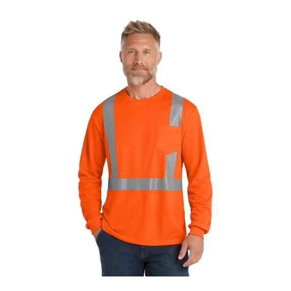 CornerStone ANSI 107 Class 2 Mesh Long Sleeve Tee | Reflective Safety T-Shirt for Men & Women, Comfortable High Visibility Clothing