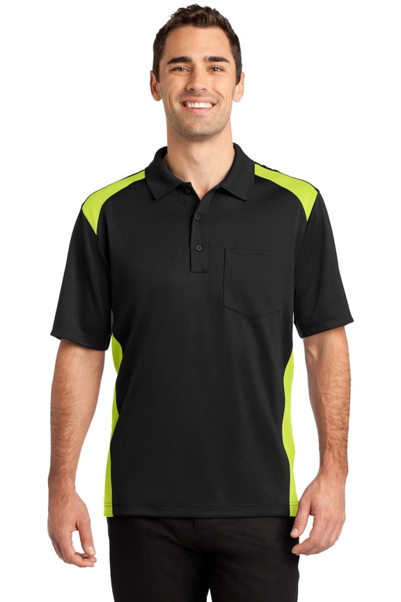 Cs416 Select Snag-Proof Two Way Colorblock Pocket Polo