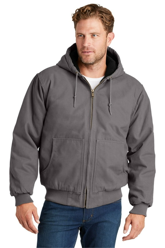 Csj41 Washed Duck Cloth Insulated Hooded Work Jacket