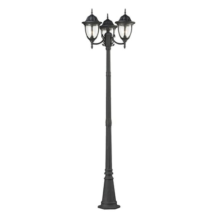 cornerstone lighting 7153ep/73 elk lighting central square 3 light outdoor post lamp, 26" x 26" x 91", charcoal