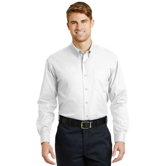 CornerStone Men’s Long Sleeve SuperPro Twill Shirt. SP17., White, XL