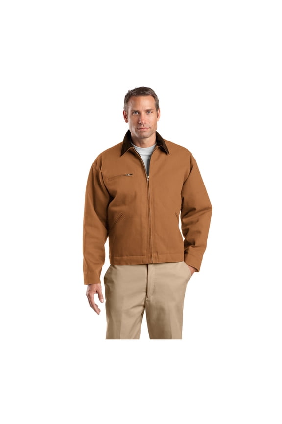 Unisex Tall Duck Cloth Work Jacket | Zip Up Outerwear for Men & Women with Durable Construction & 3 Pockets