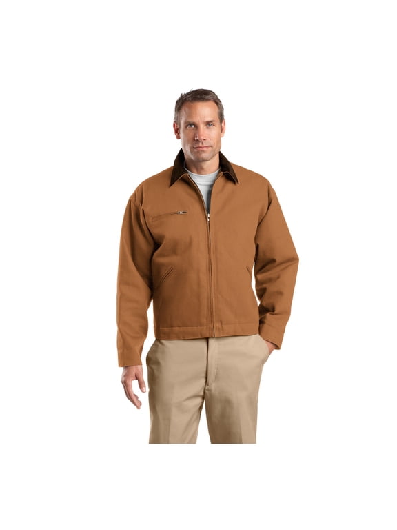 Unisex Tall Duck Cloth Work Jacket | Zip Up Outerwear for Men & Women with Durable Construction & 3 Pockets