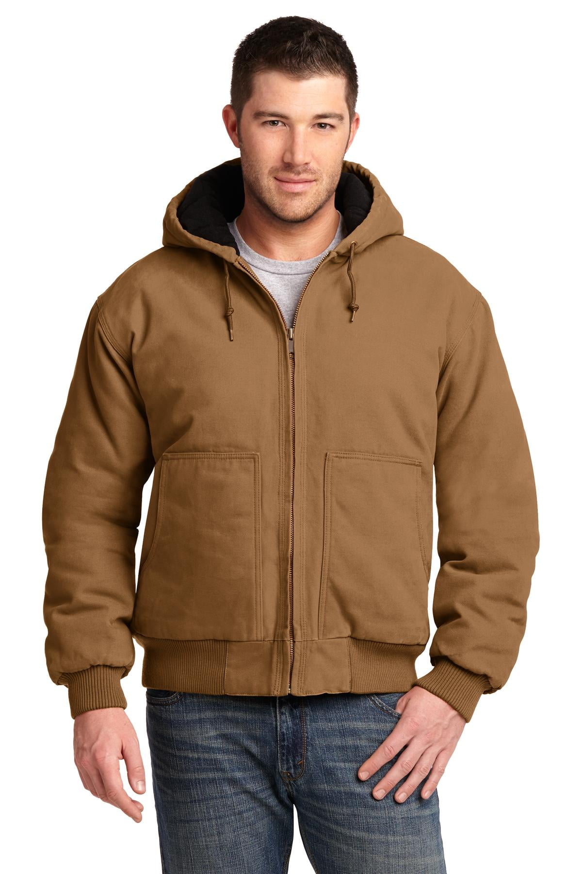 Cornerstone Mens Washed Duck Cloth Insulated Hooded Work