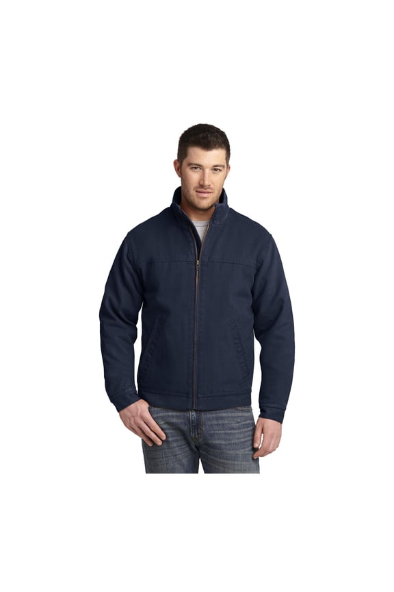 Unisex Washed Duck Cloth Flannel-Lined Work Jacket | Insulated Zip Up Outwear for Men & Women with 3 Pockets