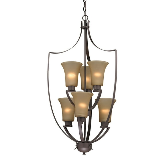 Cornerstone - Six Light Chandelier Oil Rubbed Bronze Finish with Light Amber