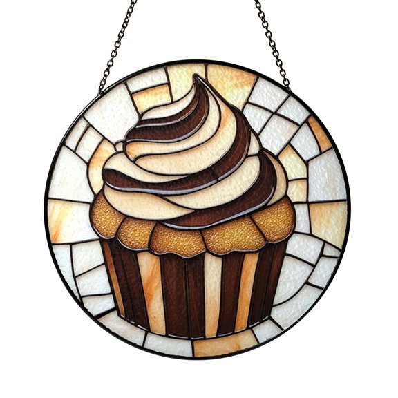 Cornfield Path Stained Glass Style Suncatcher ā Landscape Window Decor