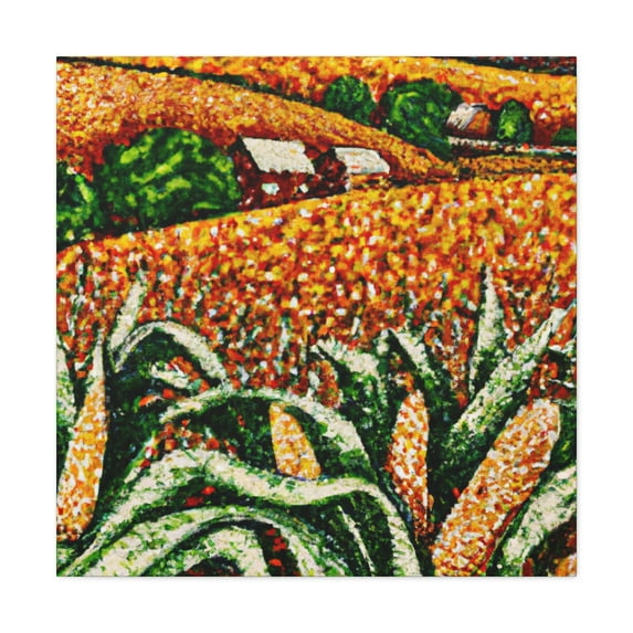 Cornfield in Pointillism - Canvas