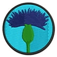 thumbnail image 1 of Cornflower Bachelor's Button Bloom Applique Multi-Color Embroidered Iron-On Patch - 2.5 Inch Small, 1 of 5