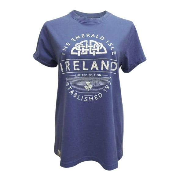 Cornflower Blue Celtic Knot Ireland Ladies T-Shirt