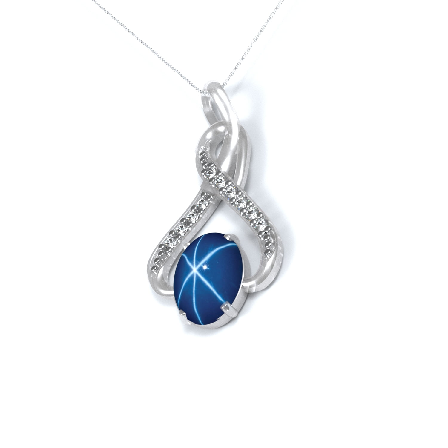 Sapphire Blue Drop With Cornflower Crocheted Crystal Necklace