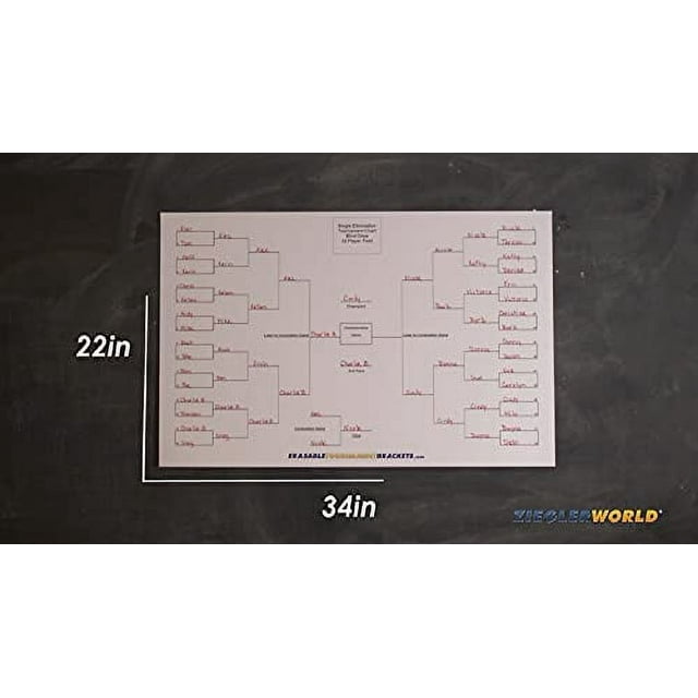 Cornhole 32 Player Erasable Seeded Draw Double Elimination Tournament