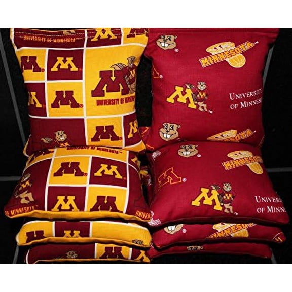 Cornhole BEANBAGS Made w Minnesota Golden Gophers Fabric 8 ACA Reg Bags$$Sport & Recreation Other