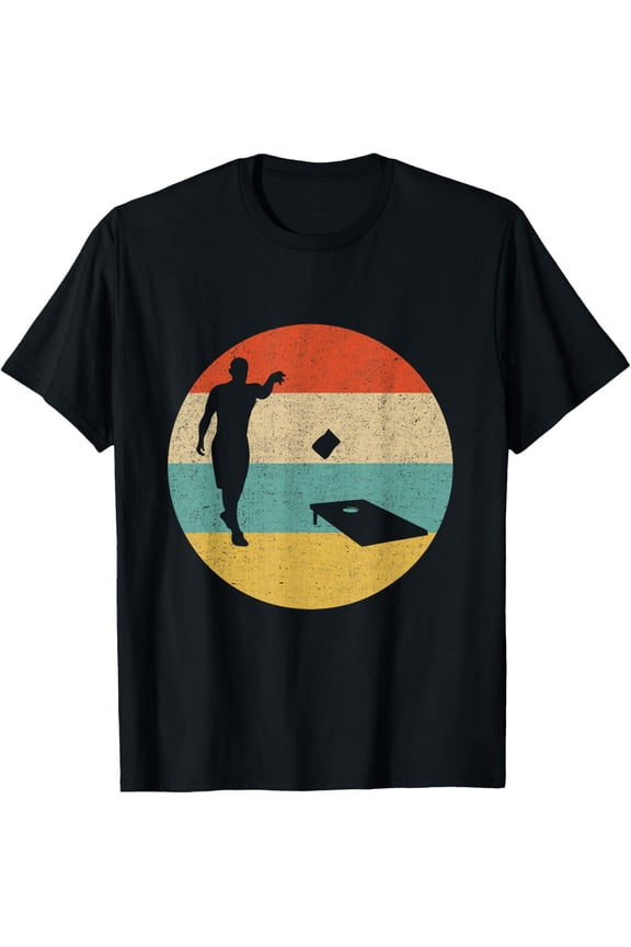 Cornhole Bean Bag Player Toss Game Retro Cornhole Player T-Shirt
