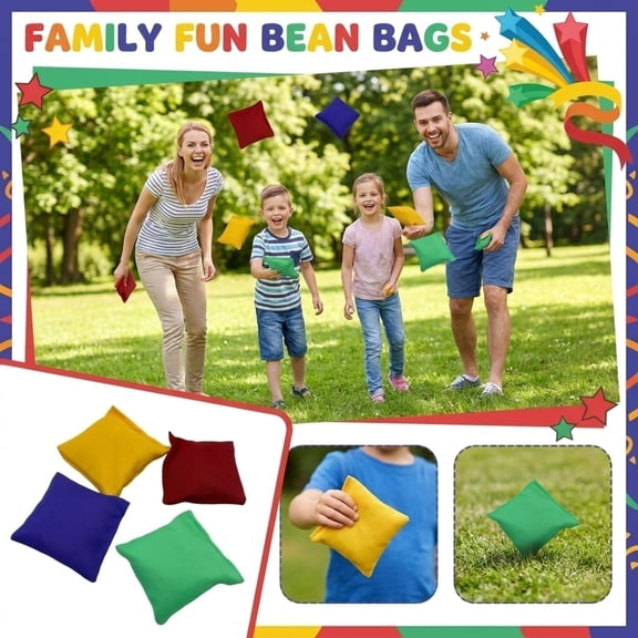 Cornhole Bean Bags Small 3 Inch Durable Fabric Bean Bags for Student for Toss Games Backyard Lawn Outdoor Family Party Game Single Pack Random Assorted Color