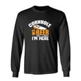 thumbnail image 1 of Cornhole Beer That's Why I'm Here Sarcastic Humor Novelty Men's Long Sleeve Shirts, 1 of 3
