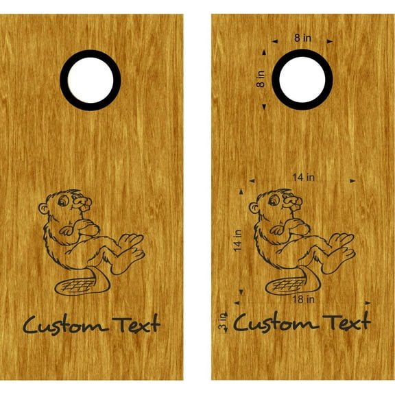 Cornhole Board Decals Beaver Set Boards Bean Bag Toss Sticker