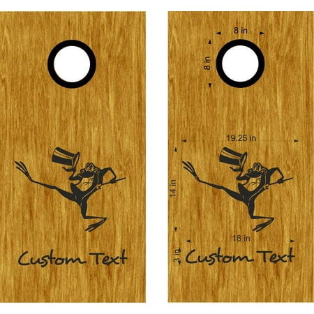 Cornhole Board Decals Frog Top Hat Set Bean Bag Toss Sticker