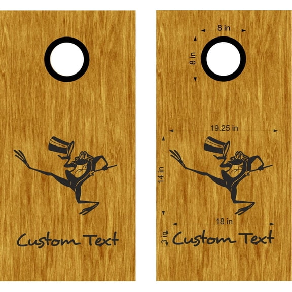 Cornhole Board Decals Frog Top Hat Set Bean Bag Toss Sticker